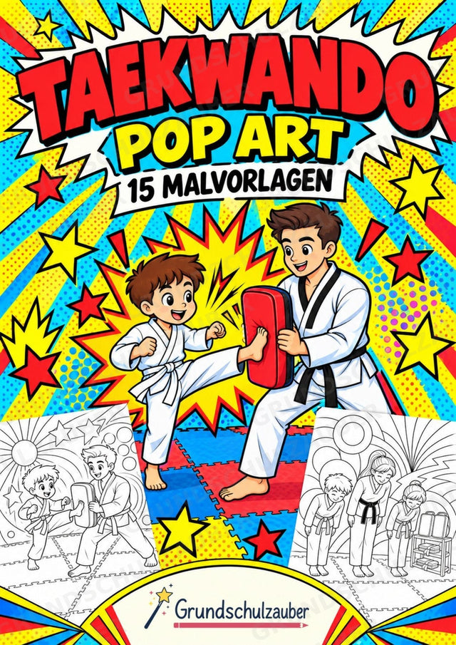 Taekwando POP Art Ausmalbilder 15 Malvorlagen – Cover