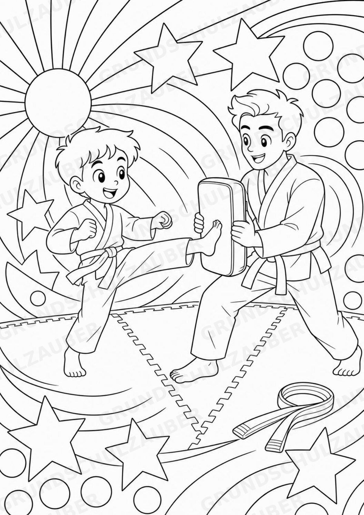 Taekwando POP Art Ausmalbilder 15 Malvorlagen – Materialseite 2