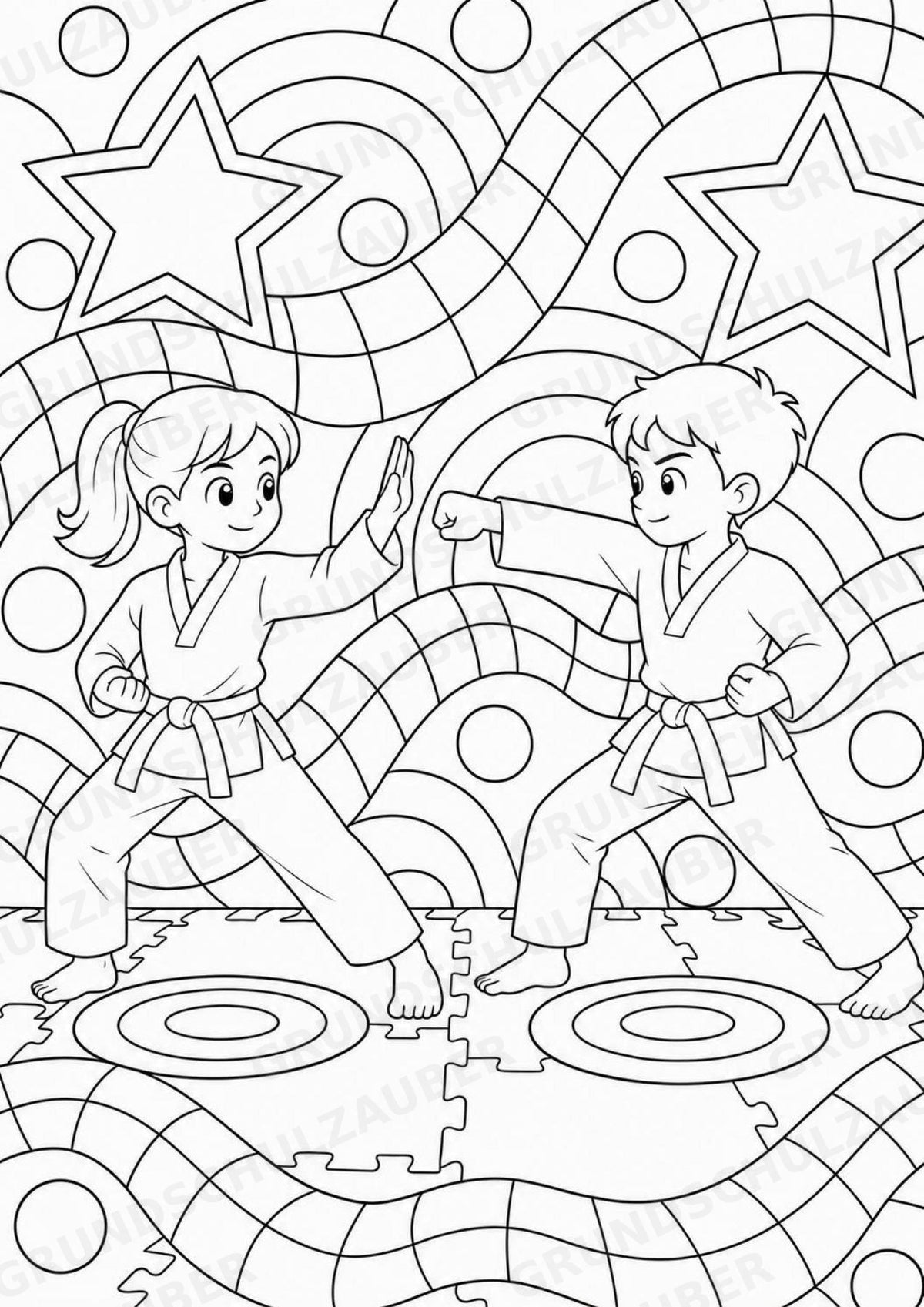 Taekwando POP Art Ausmalbilder 15 Malvorlagen – Materialseite 6