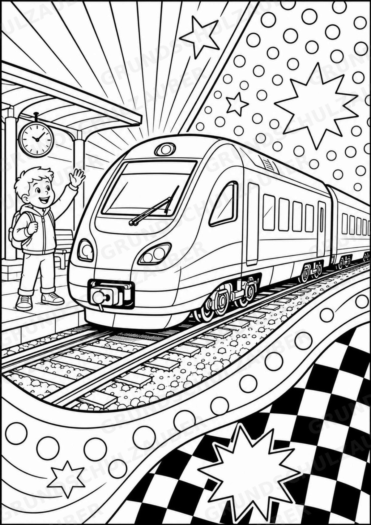 Transportmittel POP Art Ausmalbilder 15 Malvorlagen – Materialseite 4