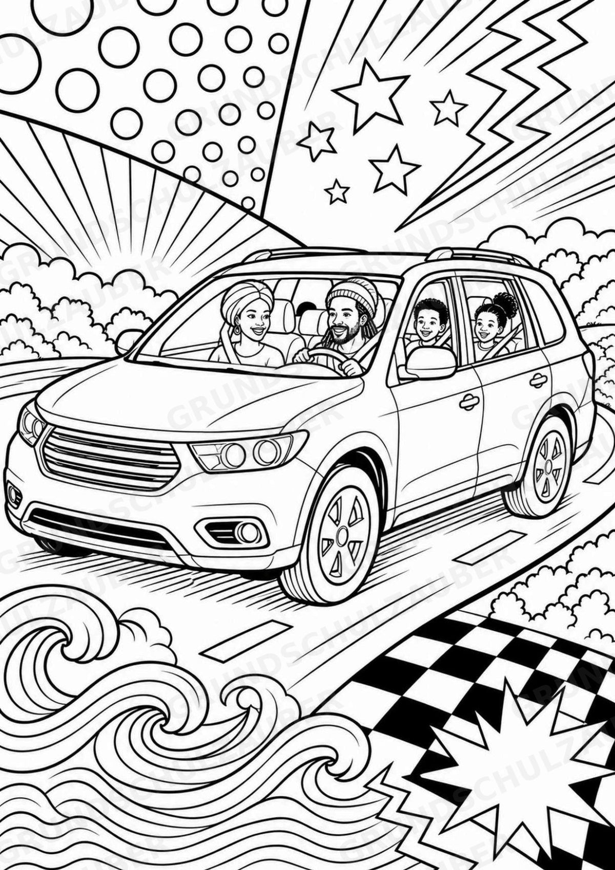 Transportmittel POP Art Ausmalbilder 15 Malvorlagen – Materialseite 6