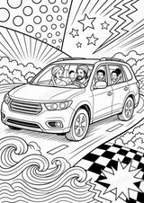 Transportmittel POP Art Ausmalbilder 15 Malvorlagen – Materialseite 6