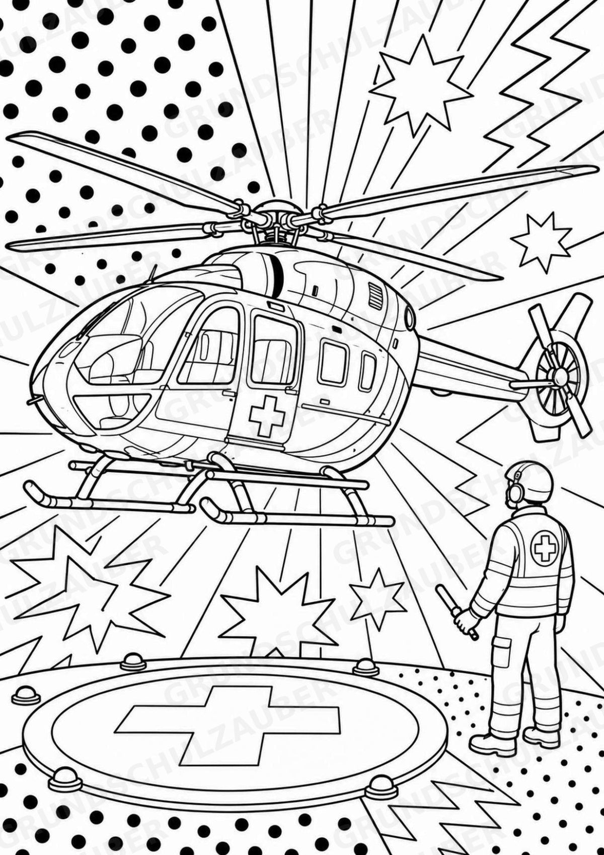 Transportmittel POP Art Ausmalbilder 15 Malvorlagen – Materialseite 15