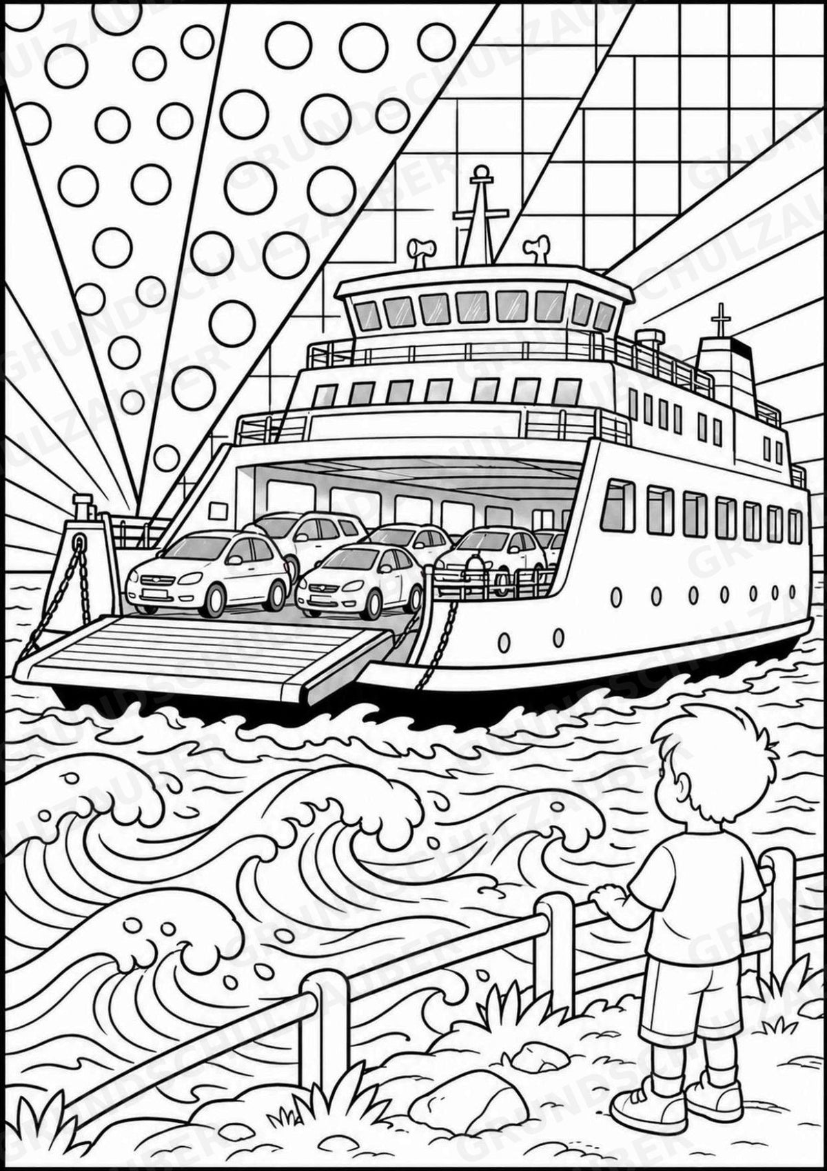 Transportmittel POP Art Ausmalbilder 15 Malvorlagen – Materialseite 16