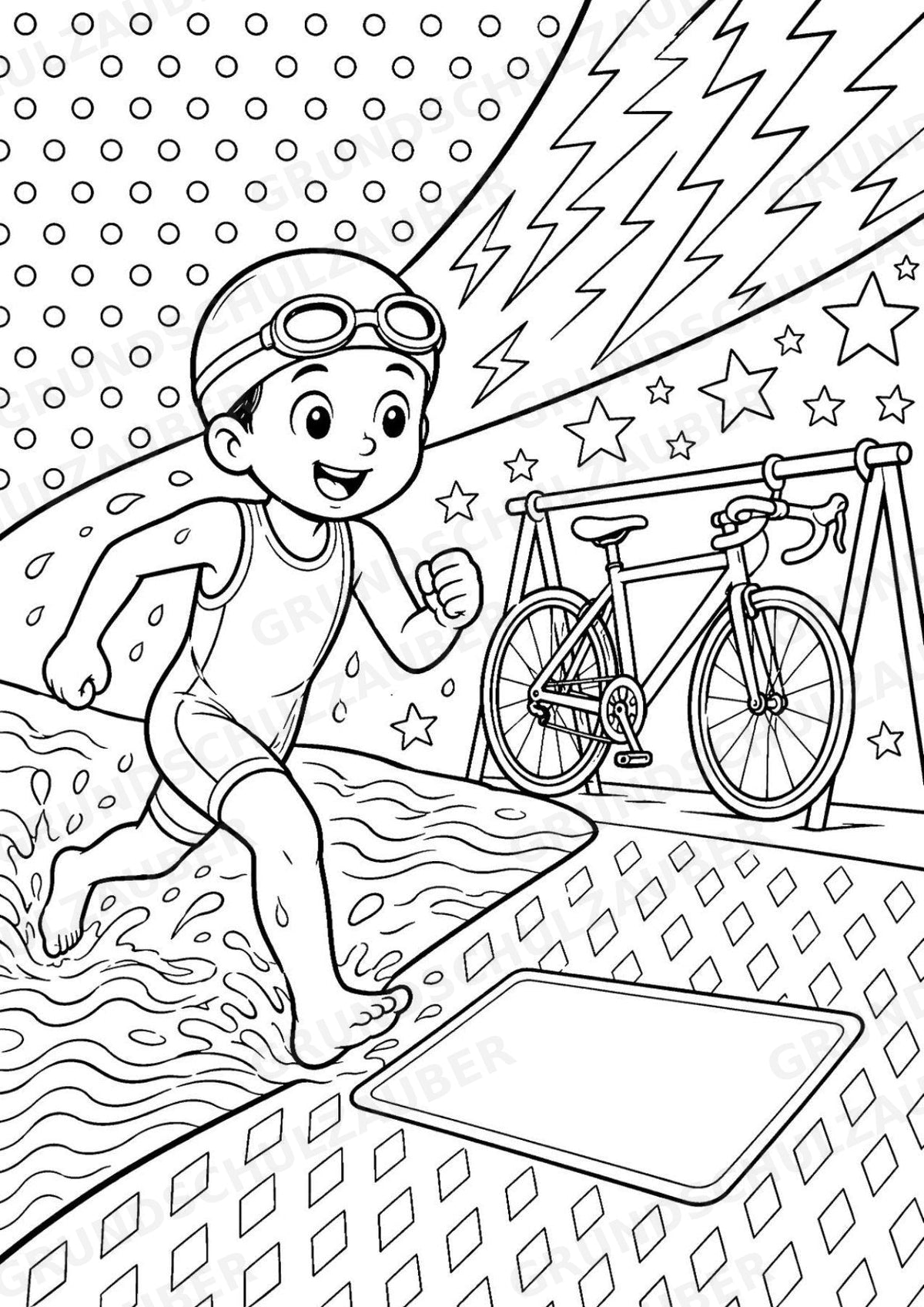 Triathlon POP Art Ausmalbilder 15 Malvorlagen – Materialseite 4