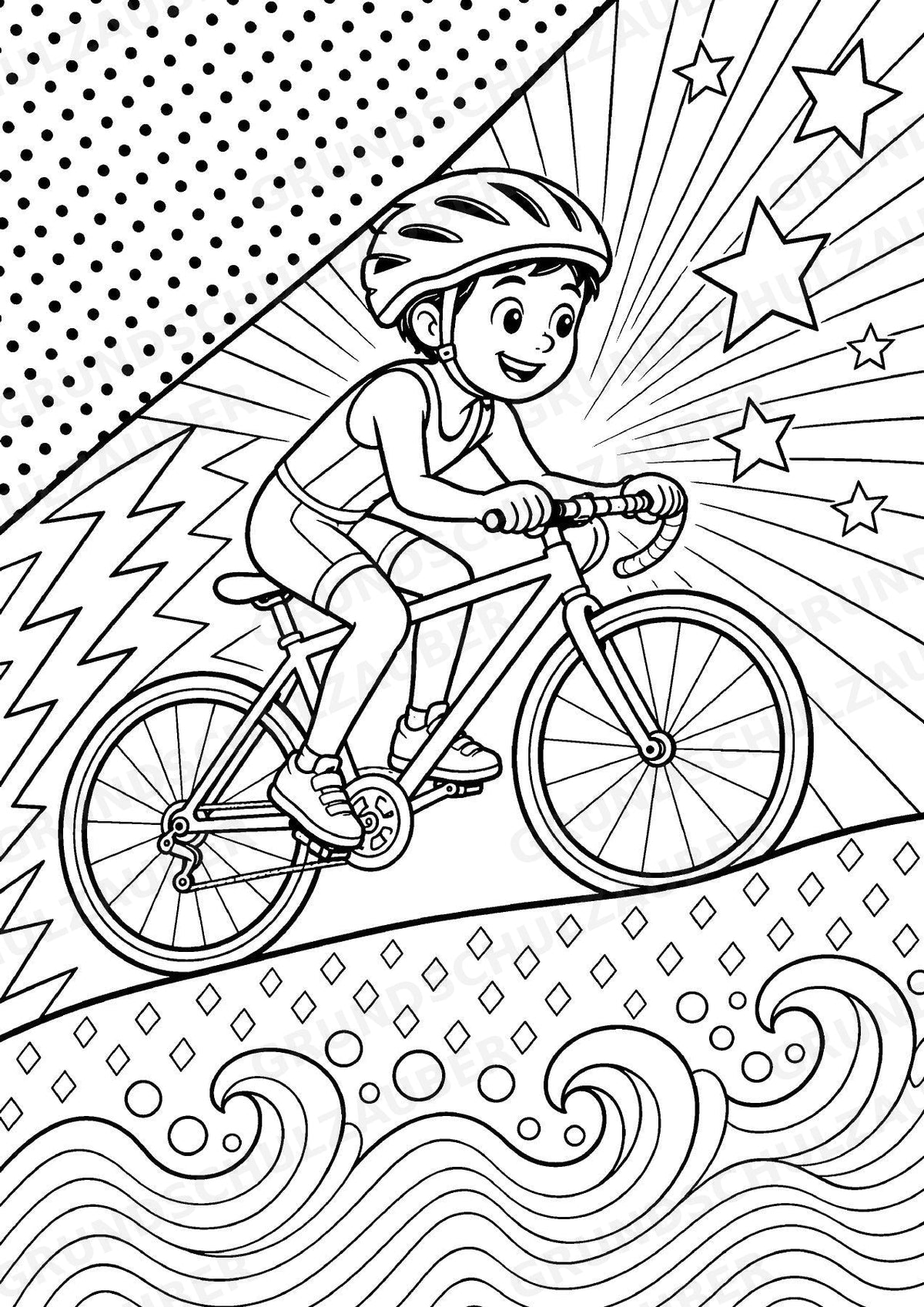 Triathlon POP Art Ausmalbilder 15 Malvorlagen – Materialseite 10