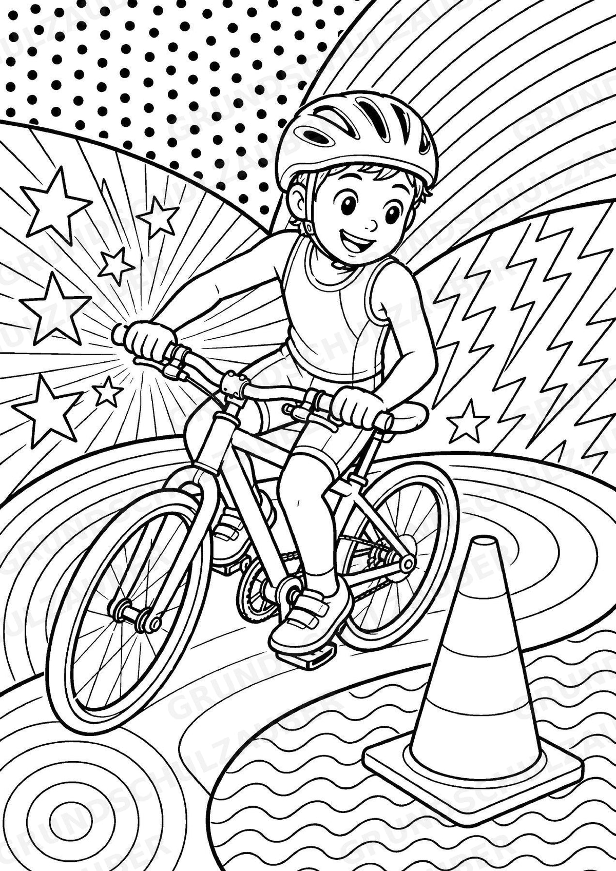 Triathlon POP Art Ausmalbilder 15 Malvorlagen – Materialseite 11