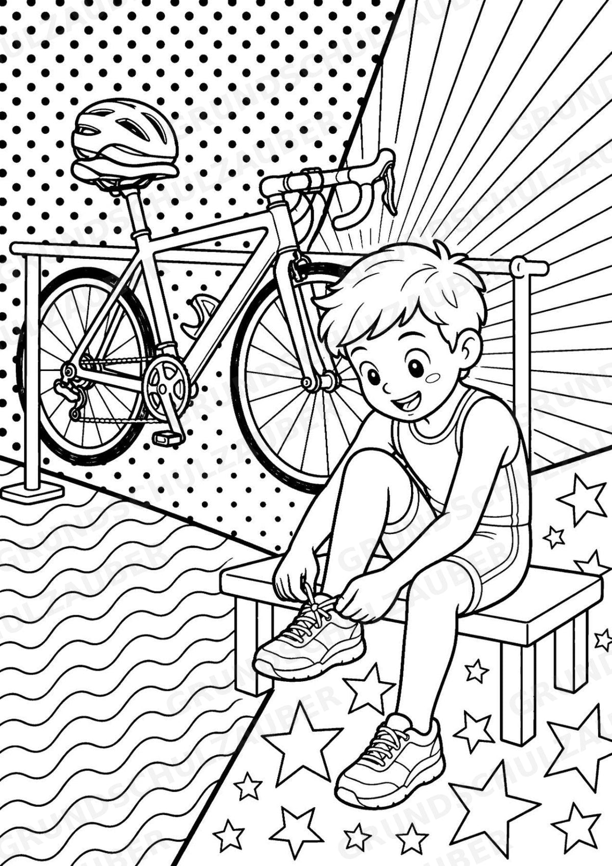 Triathlon POP Art Ausmalbilder 15 Malvorlagen – Materialseite 12