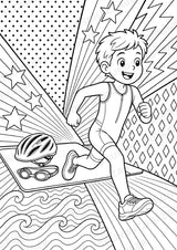 Triathlon POP Art Ausmalbilder 15 Malvorlagen – Materialseite 13