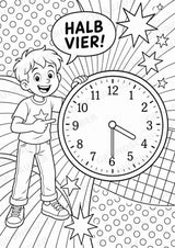 Uhrzeit POP Art Ausmalbilder 15 Malvorlagen – Materialseite 2