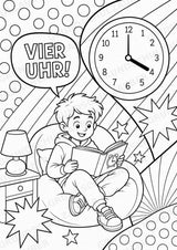 Uhrzeit POP Art Ausmalbilder 15 Malvorlagen – Materialseite 6