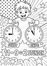 Uhrzeit POP Art Ausmalbilder 15 Malvorlagen – Materialseite 13