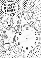 Uhrzeit POP Art Ausmalbilder 15 Malvorlagen – Materialseite 15