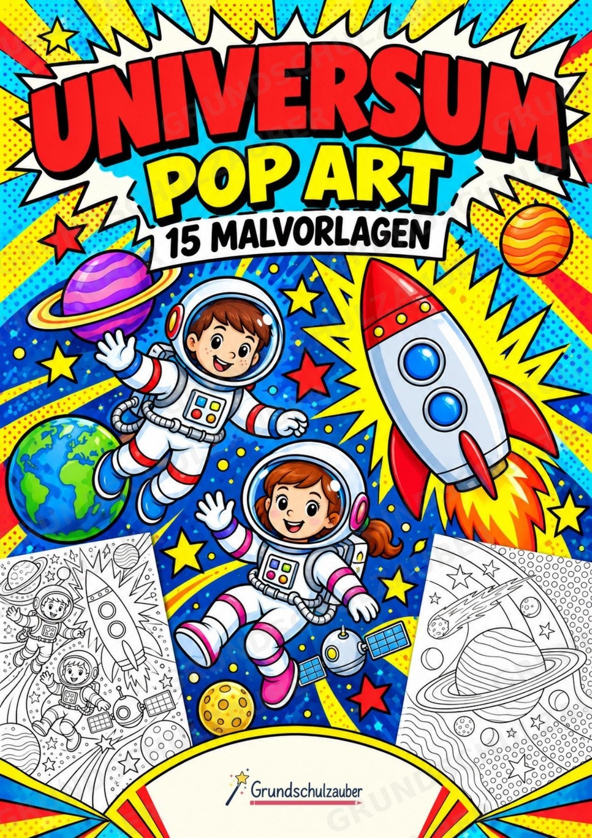 Universum POP Art Ausmalbilder 15 Malvorlagen – Cover