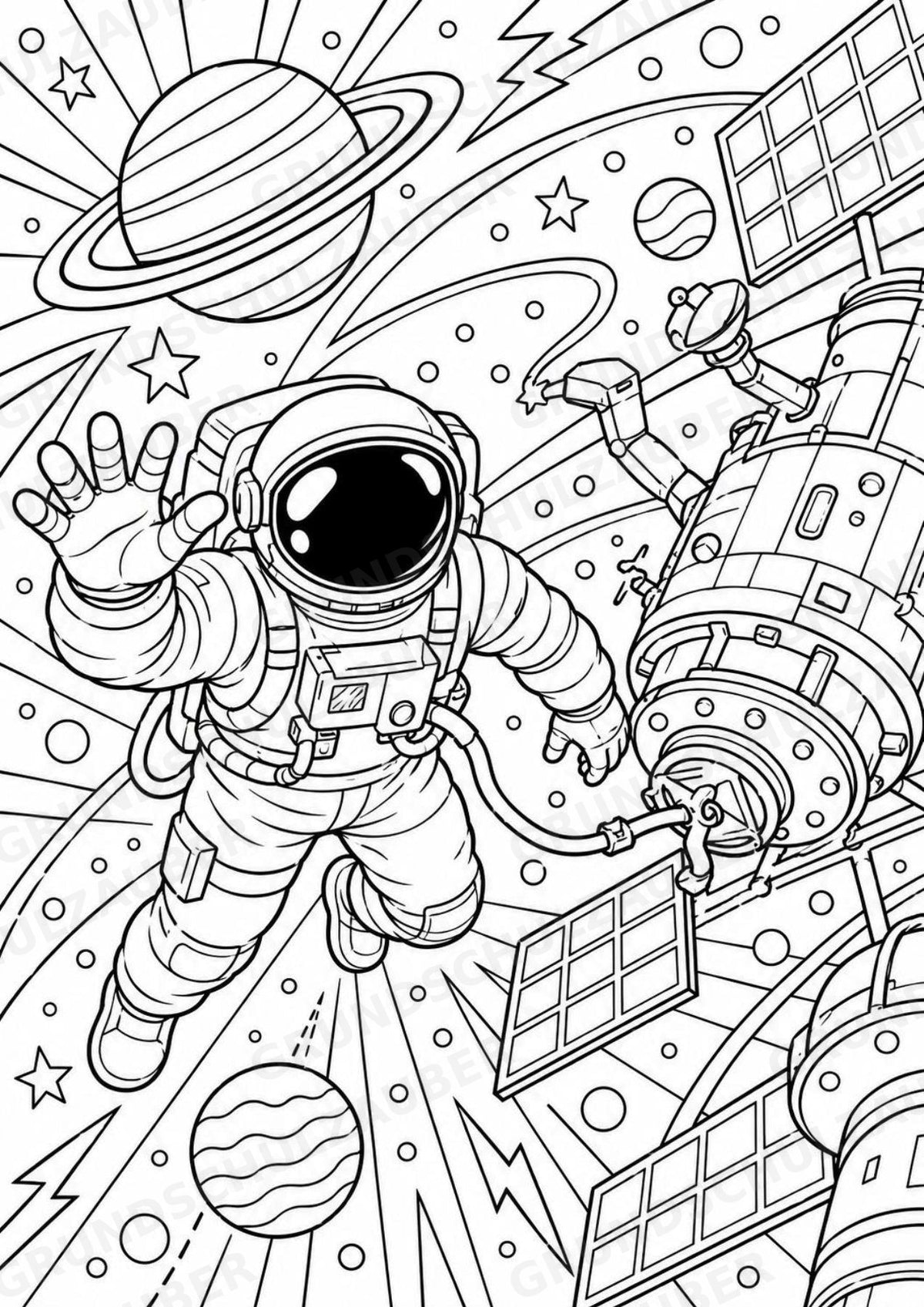 Universum POP Art Ausmalbilder 15 Malvorlagen – Materialseite 7