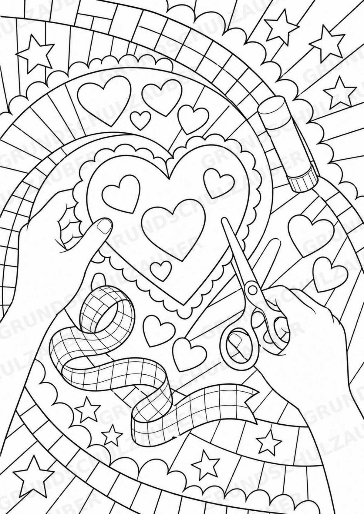 Valentinstag POP Art Ausmalbilder 15 Malvorlagen – Materialseite 8