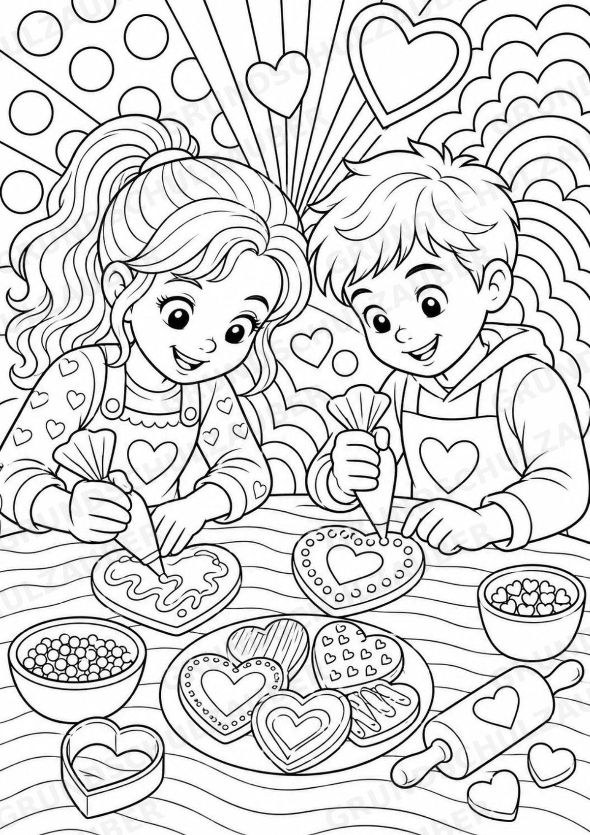 Valentinstag POP Art Ausmalbilder 15 Malvorlagen – Materialseite 12