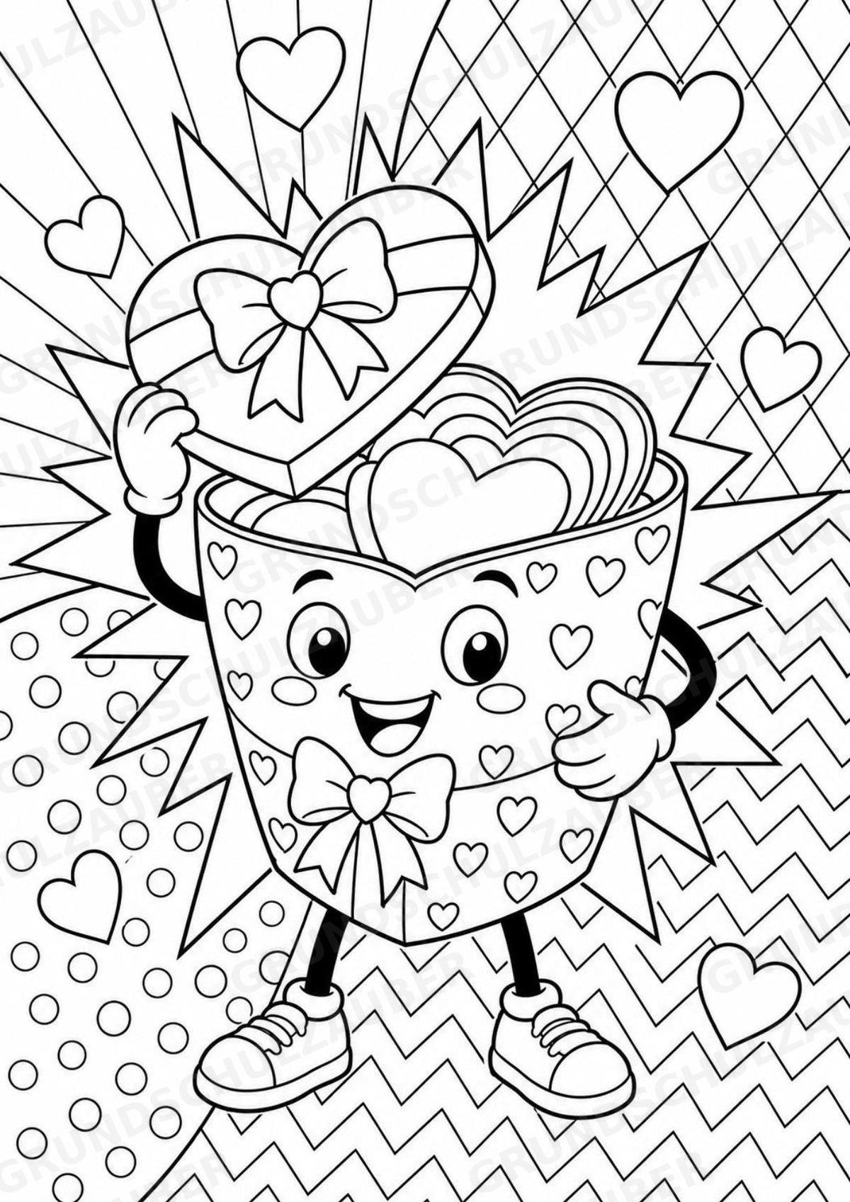 Valentinstag POP Art Ausmalbilder 15 Malvorlagen – Materialseite 15