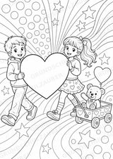 Valentinstag POP Art Ausmalbilder 15 Malvorlagen – Materialseite 16