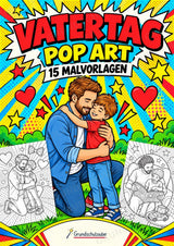 Vatertag POP Art Ausmalbilder 15 Malvorlagen – Cover