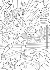 Volleyball POP Art Ausmalbilder 15 Malvorlagen – Materialseite 3