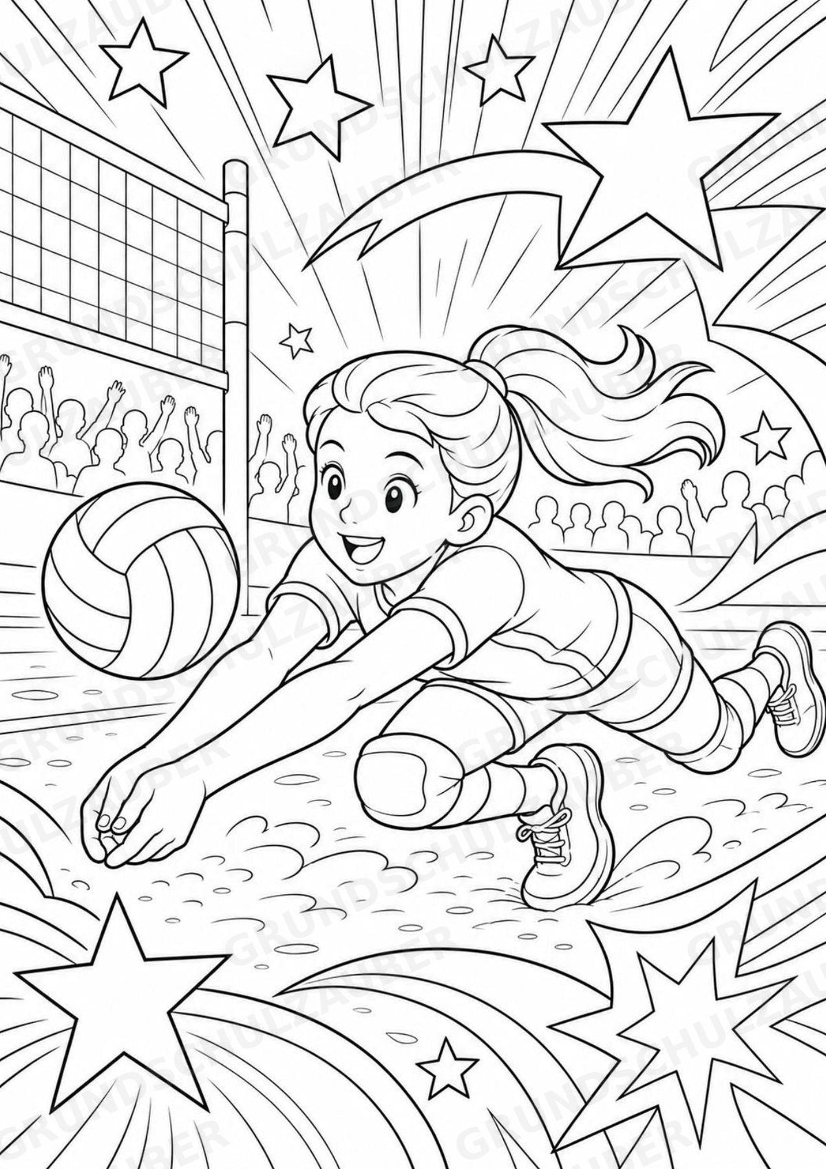 Volleyball POP Art Ausmalbilder 15 Malvorlagen – Materialseite 7