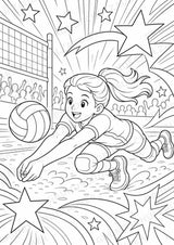 Volleyball POP Art Ausmalbilder 15 Malvorlagen – Materialseite 7