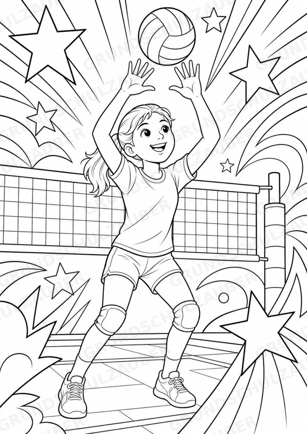 Volleyball POP Art Ausmalbilder 15 Malvorlagen – Materialseite 9