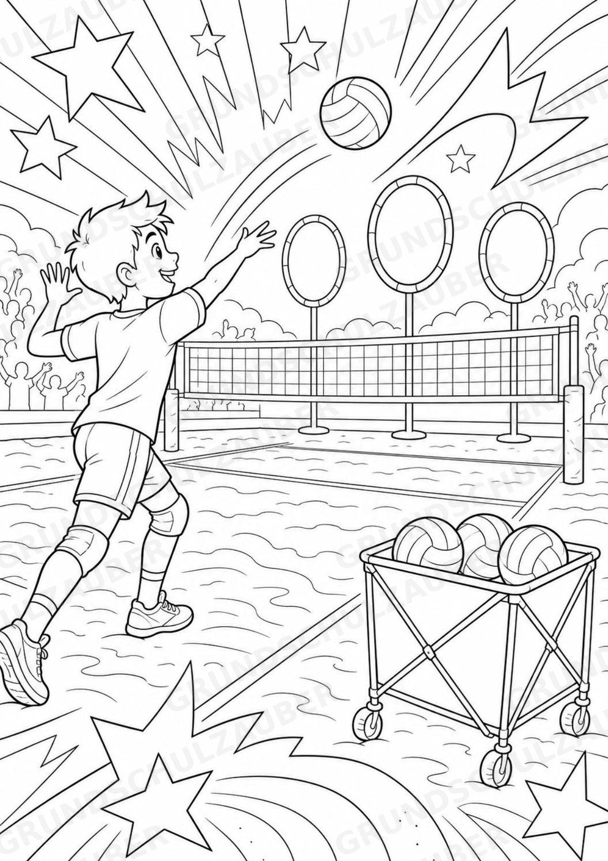 Volleyball POP Art Ausmalbilder 15 Malvorlagen – Materialseite 10