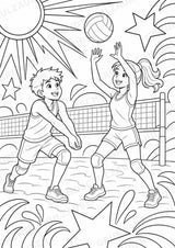 Volleyball POP Art Ausmalbilder 15 Malvorlagen – Materialseite 11