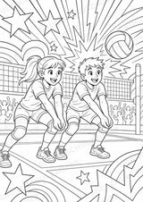 Volleyball POP Art Ausmalbilder 15 Malvorlagen – Materialseite 14