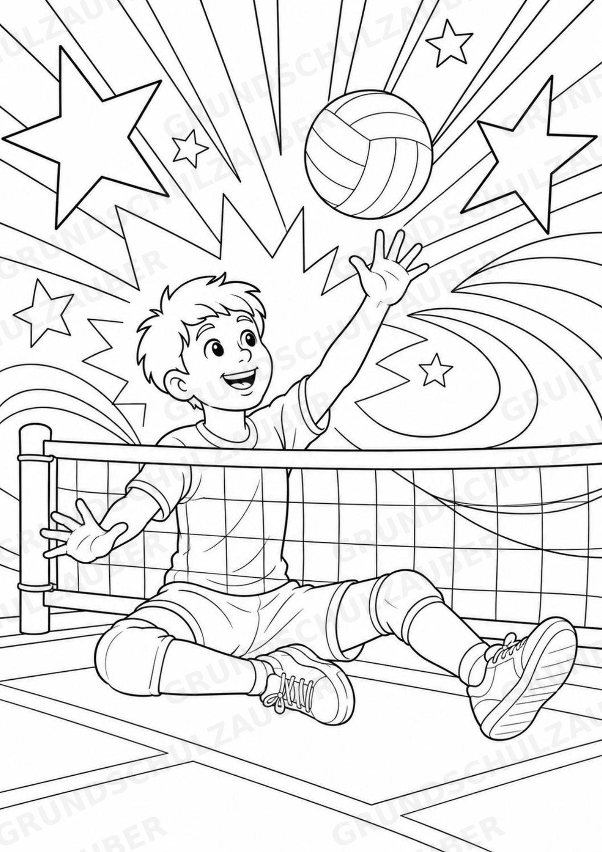 Volleyball POP Art Ausmalbilder 15 Malvorlagen – Materialseite 15