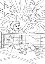 Volleyball POP Art Ausmalbilder 15 Malvorlagen – Materialseite 15
