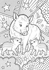 Waldtiere POP Art Ausmalbilder 15 Malvorlagen – Materialseite 8