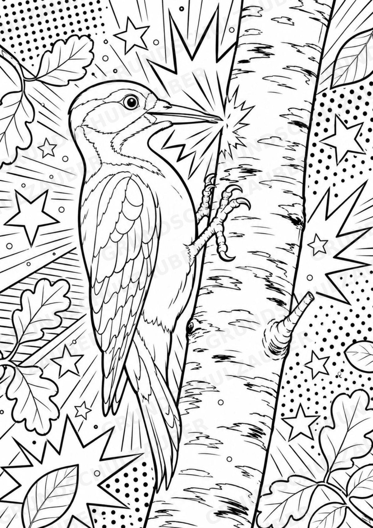 Waldtiere POP Art Ausmalbilder 15 Malvorlagen – Materialseite 10