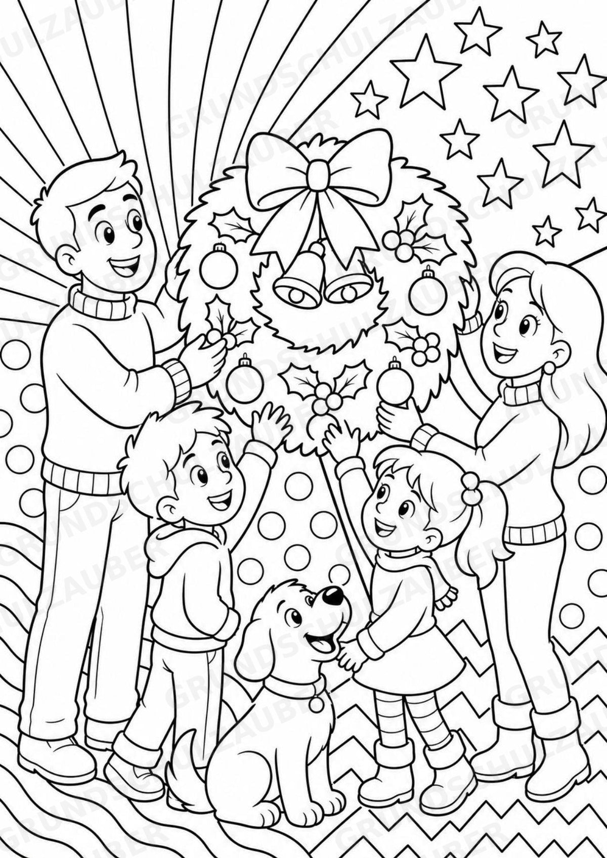 Weihnachten POP Art Ausmalbilder 15 Malvorlagen – Materialseite 15