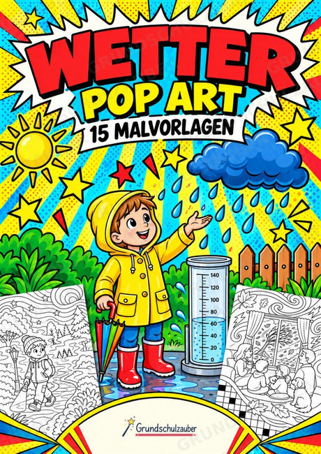 Wetter POP Art Ausmalbilder 15 Malvorlagen – Cover