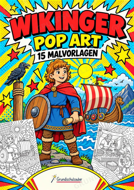 Wikinger POP Art Ausmalbilder 15 Malvorlagen – Cover
