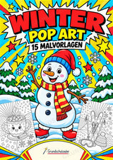 Winter POP Art Ausmalbilder 15 Malvorlagen – Cover