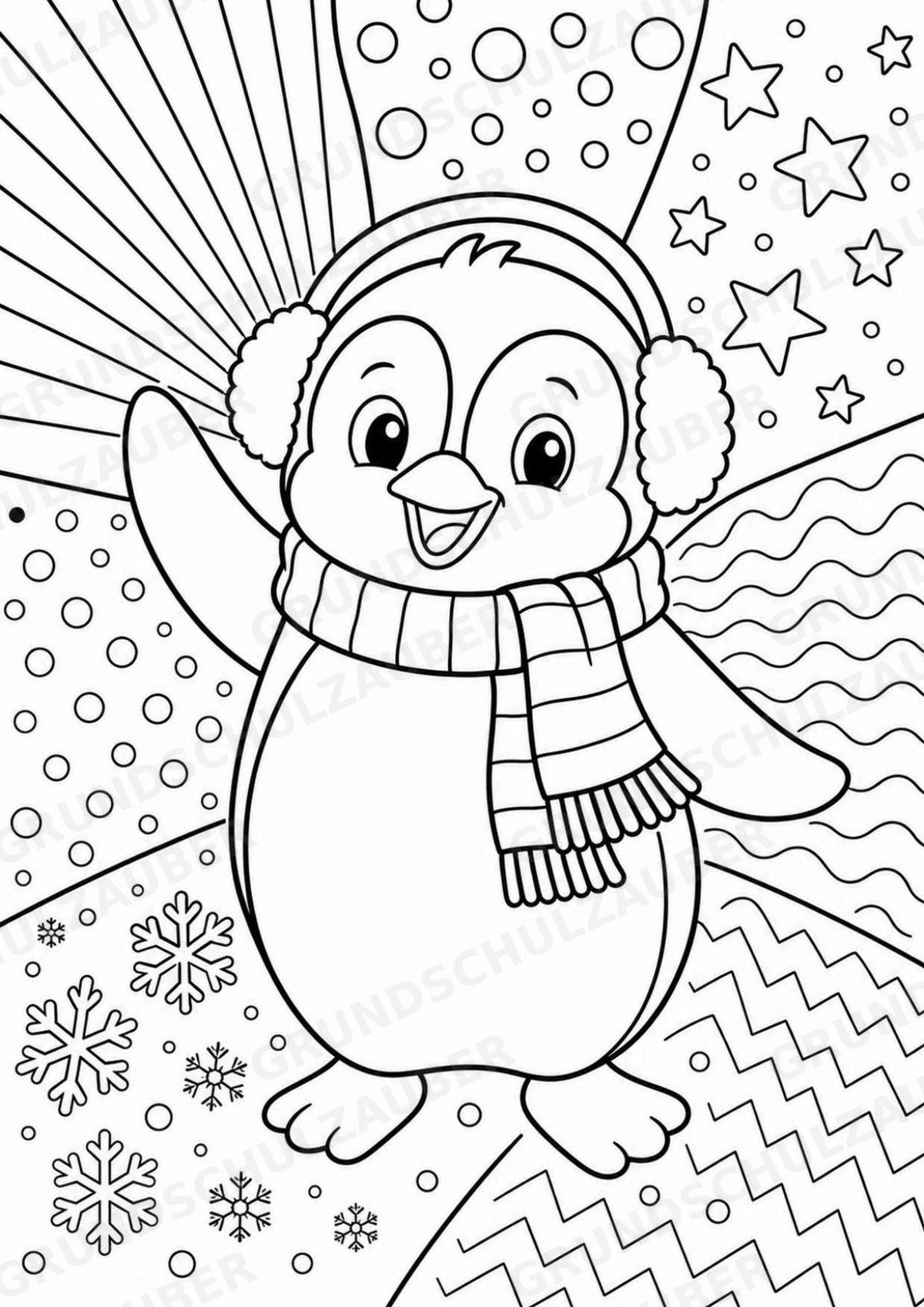 Winter POP Art Ausmalbilder 15 Malvorlagen – Materialseite 5