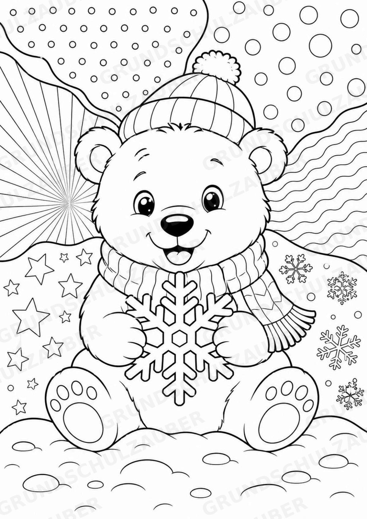 Winter POP Art Ausmalbilder 15 Malvorlagen – Materialseite 6