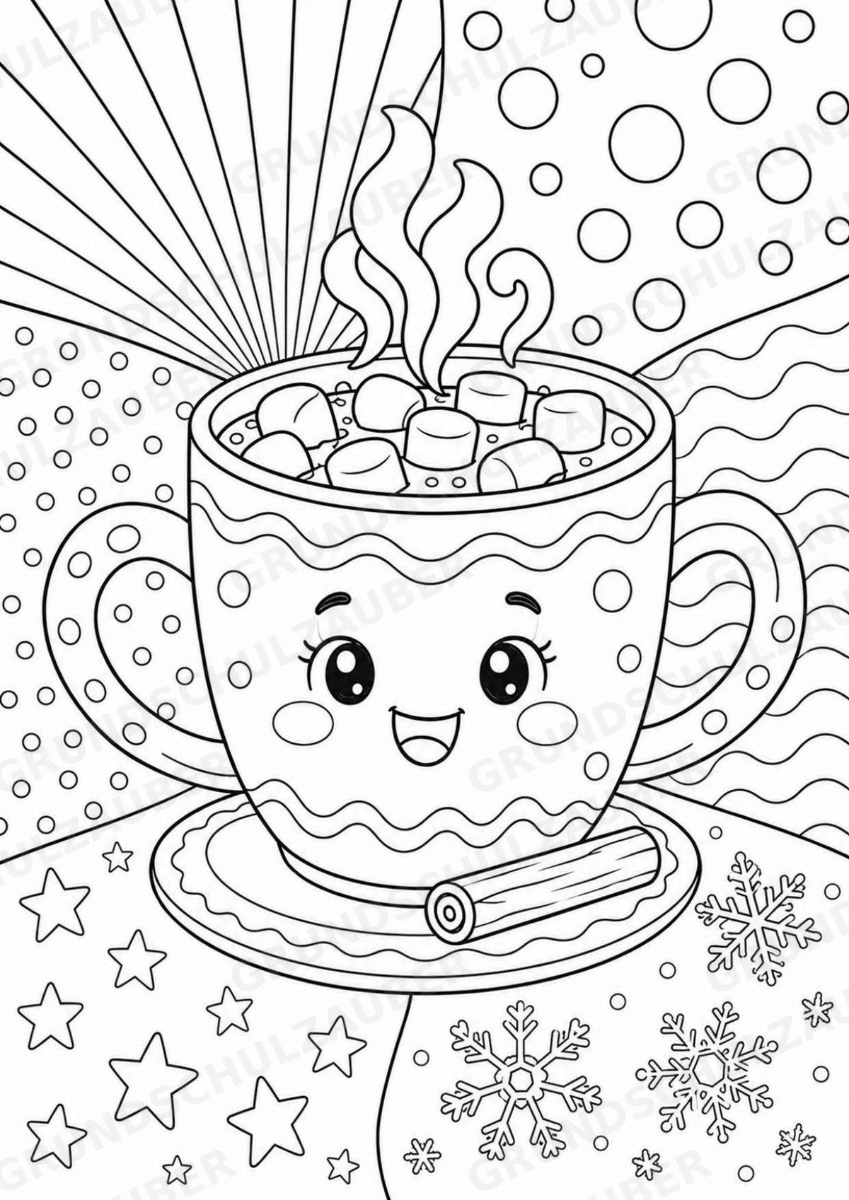 Winter POP Art Ausmalbilder 15 Malvorlagen – Materialseite 9
