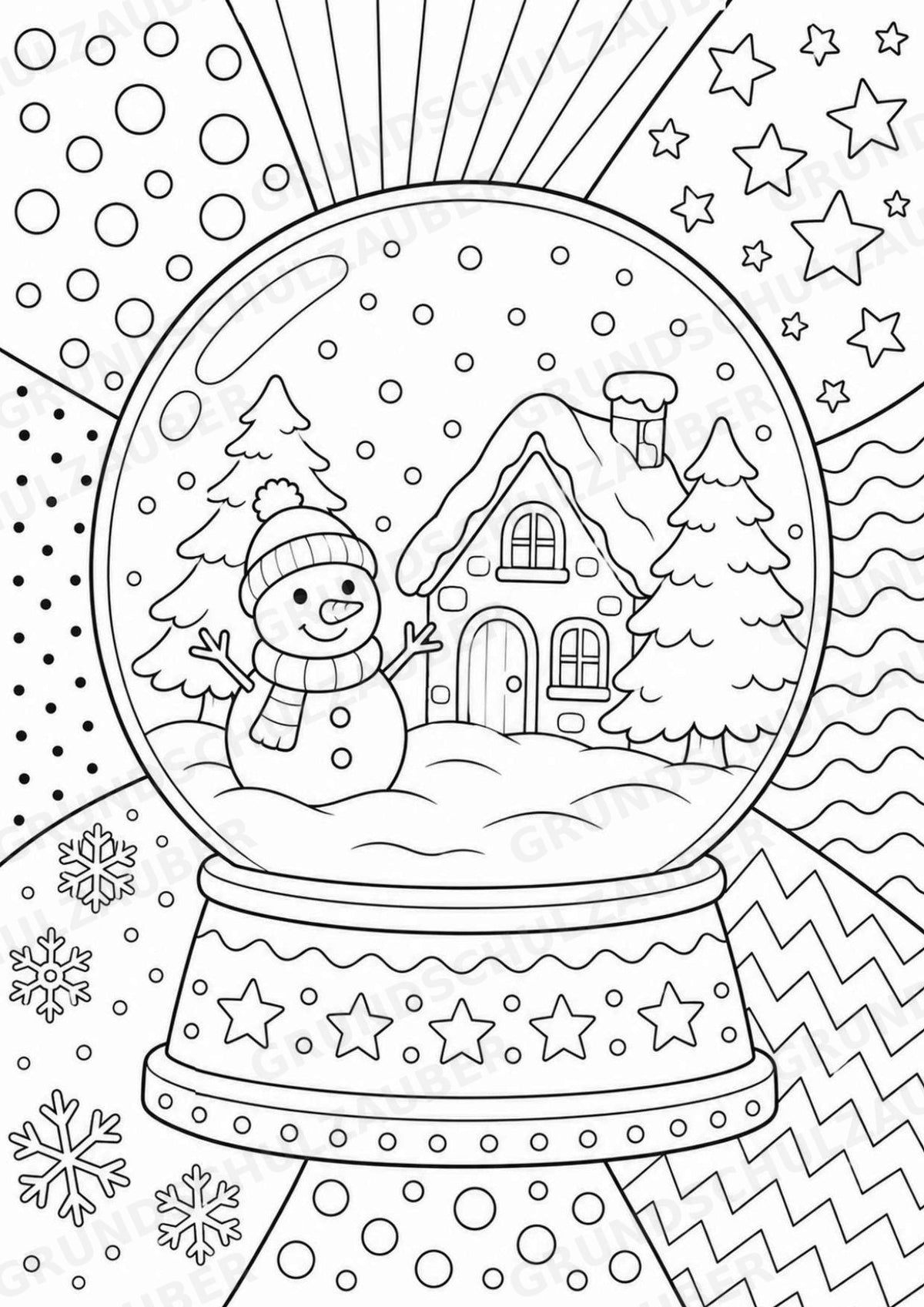 Winter POP Art Ausmalbilder 15 Malvorlagen – Materialseite 14
