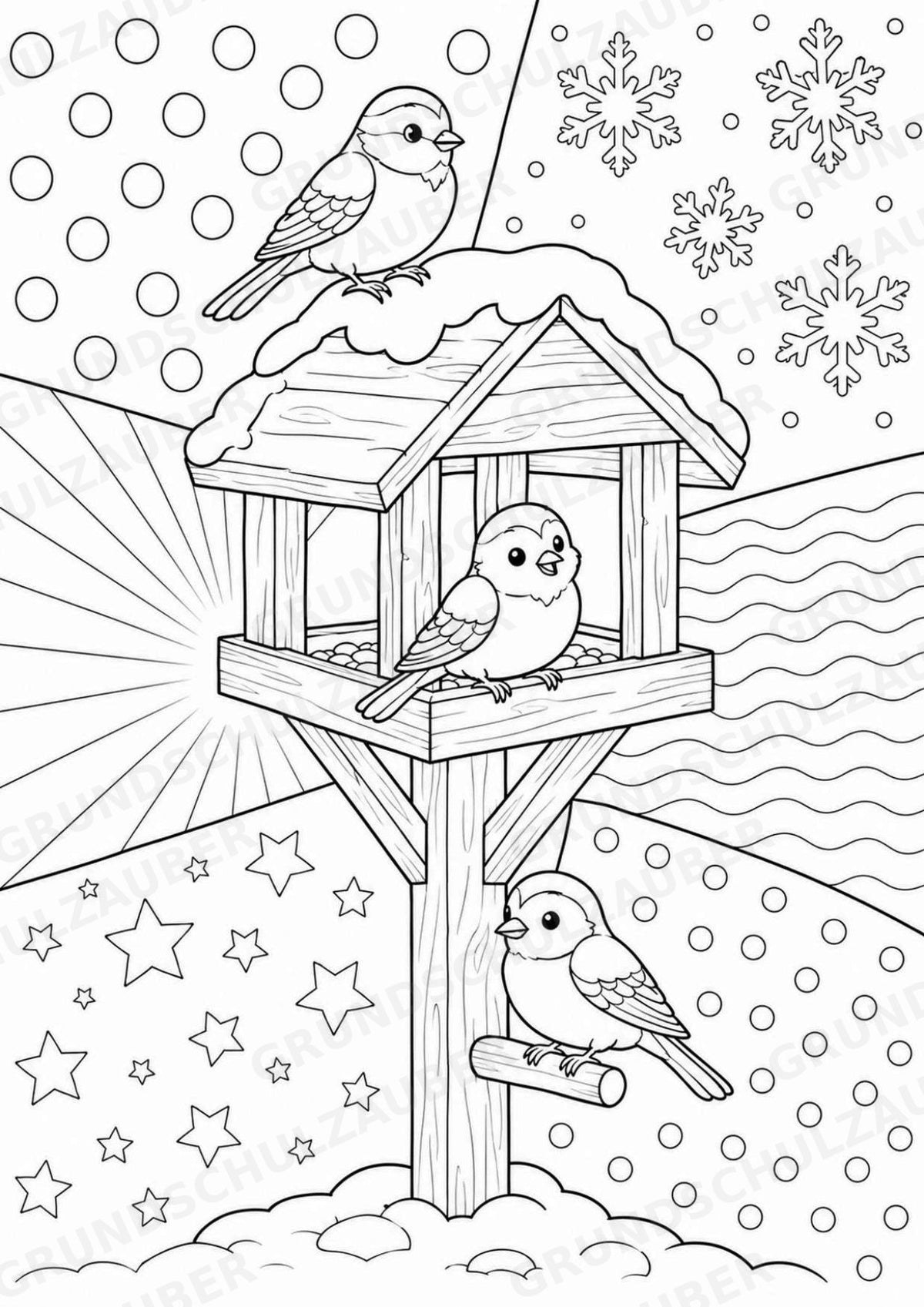 Winter POP Art Ausmalbilder 15 Malvorlagen – Materialseite 15