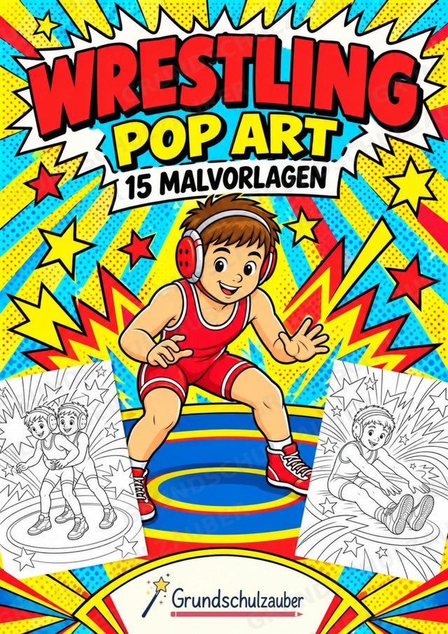 Wrestling POP Art Ausmalbilder 15 Malvorlagen – Cover