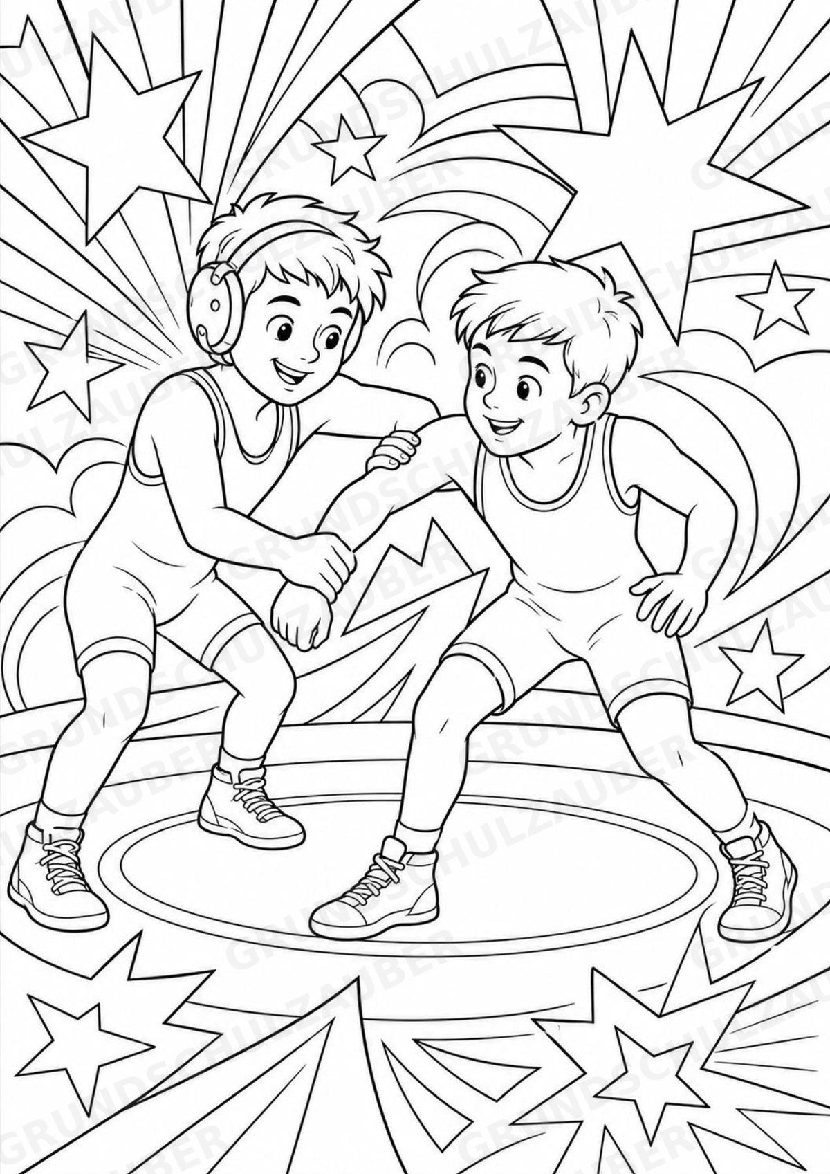 Wrestling POP Art Ausmalbilder 15 Malvorlagen – Materialseite 3