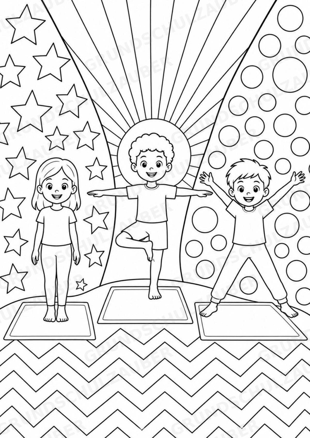 Yoga POP Art Ausmalbilder 15 Malvorlagen – Materialseite 16
