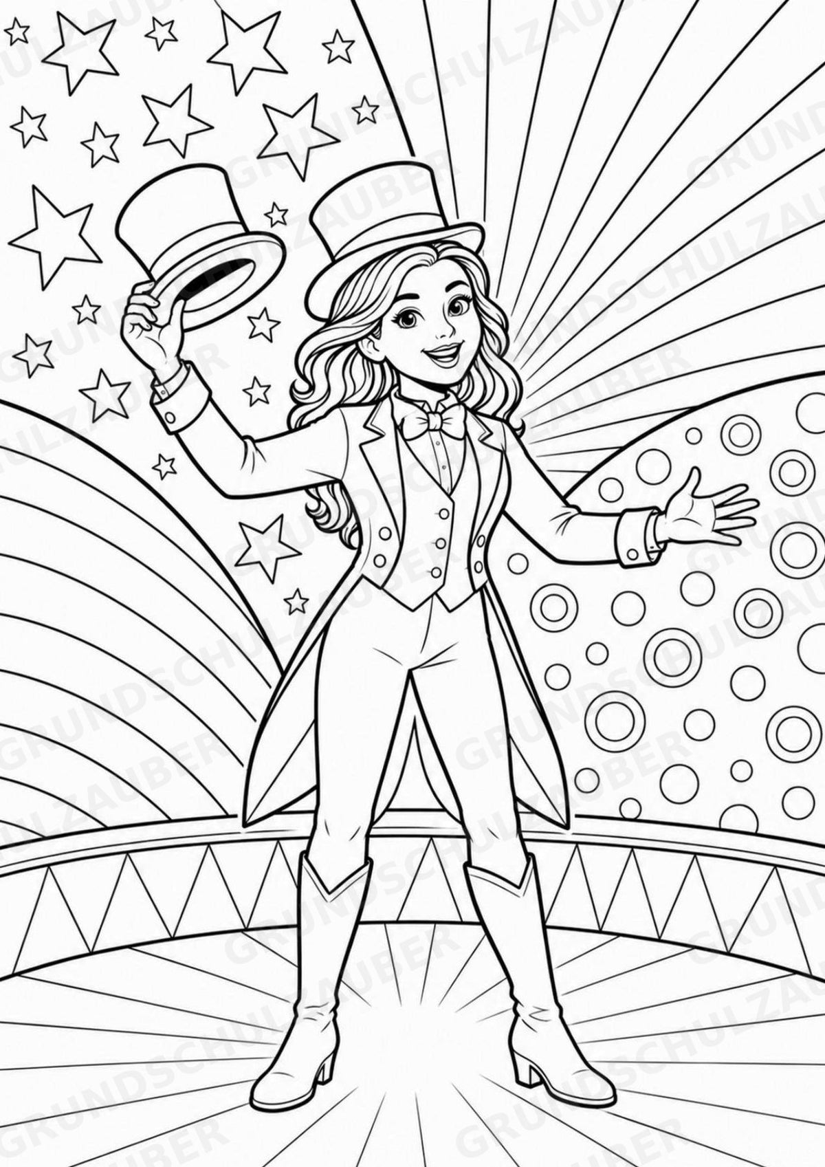 Zirkus POP Art Ausmalbilder 15 Malvorlagen – Materialseite 2
