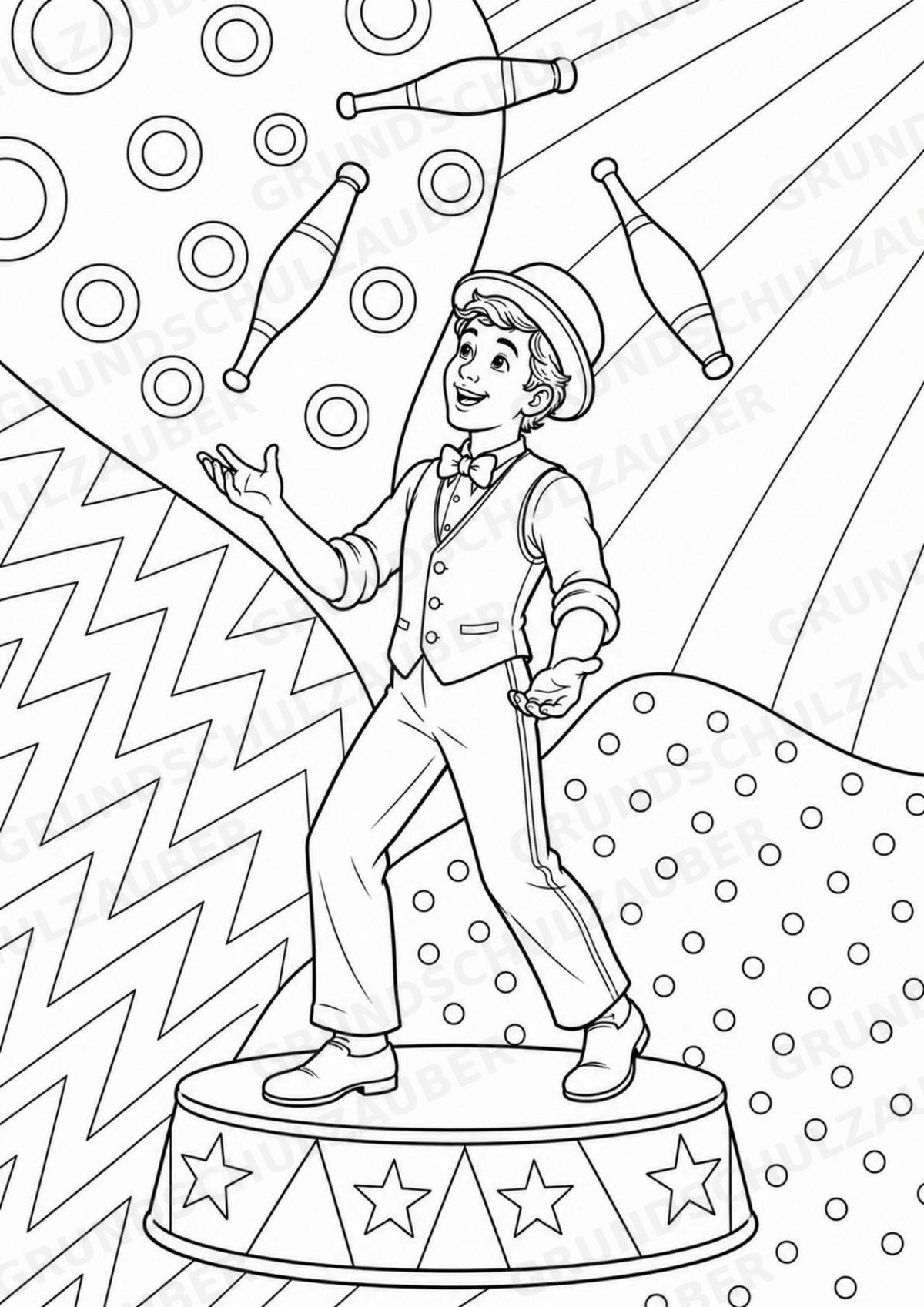 Zirkus POP Art Ausmalbilder 15 Malvorlagen – Materialseite 6