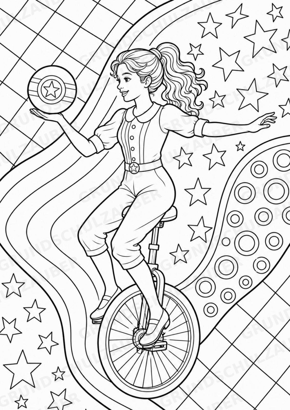 Zirkus POP Art Ausmalbilder 15 Malvorlagen – Materialseite 7